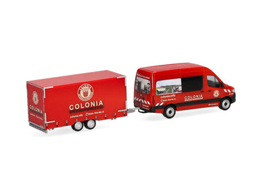Herpa MB Sprinter 18 High Roof Half Bus with Trailer Colonia HA098618 HO Gauge