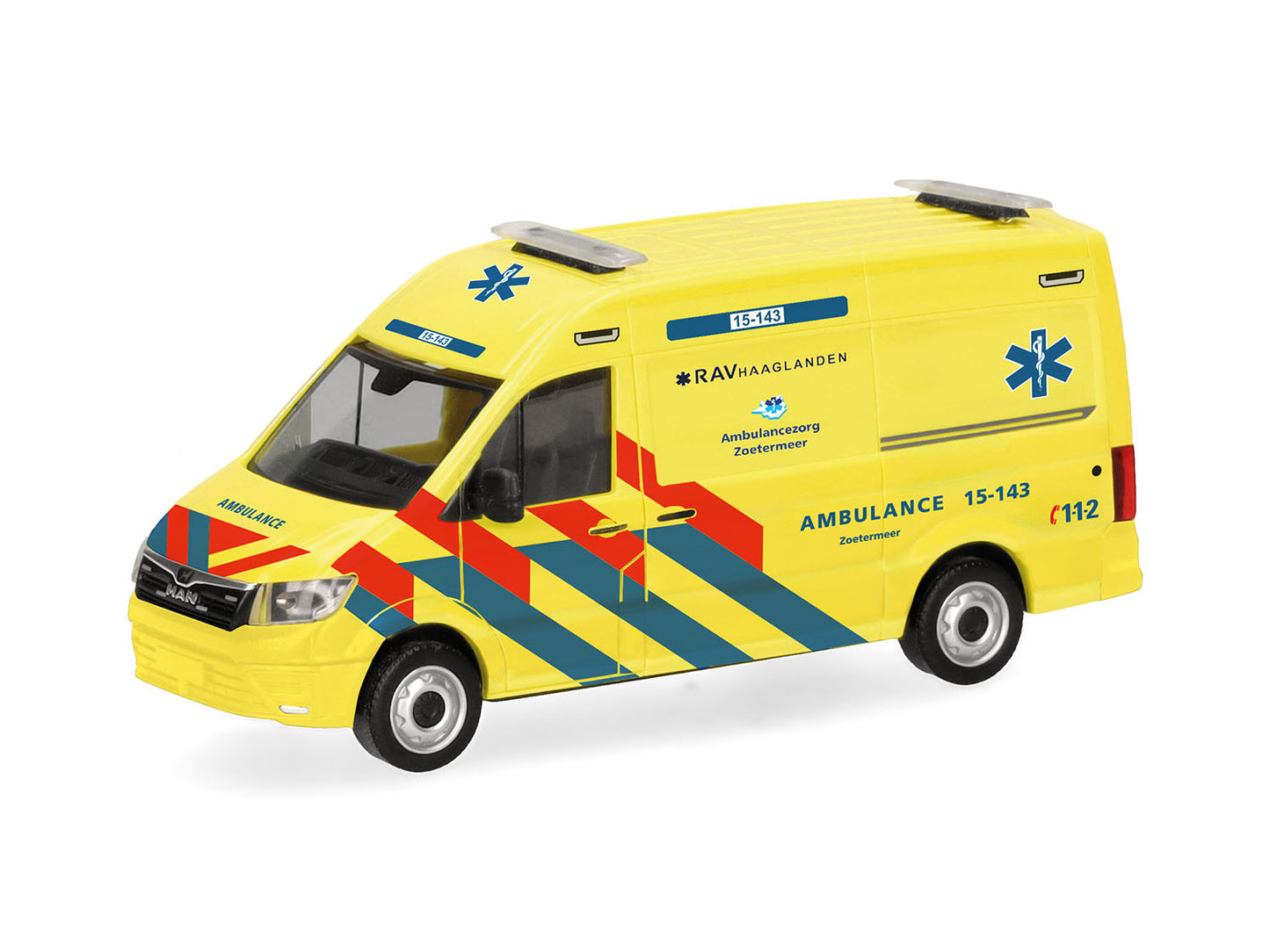 Herpa MAN TGE Transporter High Roof Ambulance 15-143 Niederlande 098694 HO Gauge