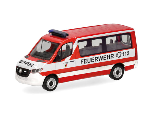 Herpa MB Sprinter '18 Bus Flat Roof Feuerwehr Nurnberg HA098885 HO Gauge