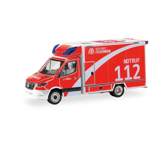Herpa MB Sprinter '18 Rescue Vehicle Feuerwehr Berlin HA098953 HO Gauge