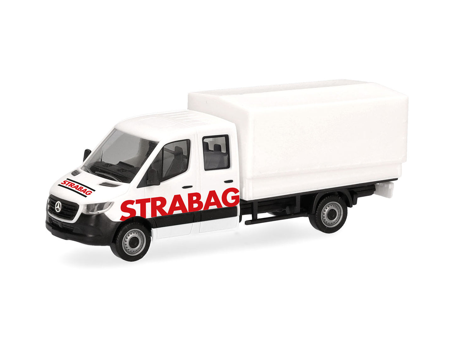 Herpa MB Sprinter '18 Double Cabin Tarpaulin Strabag HA098991 HO Gauge