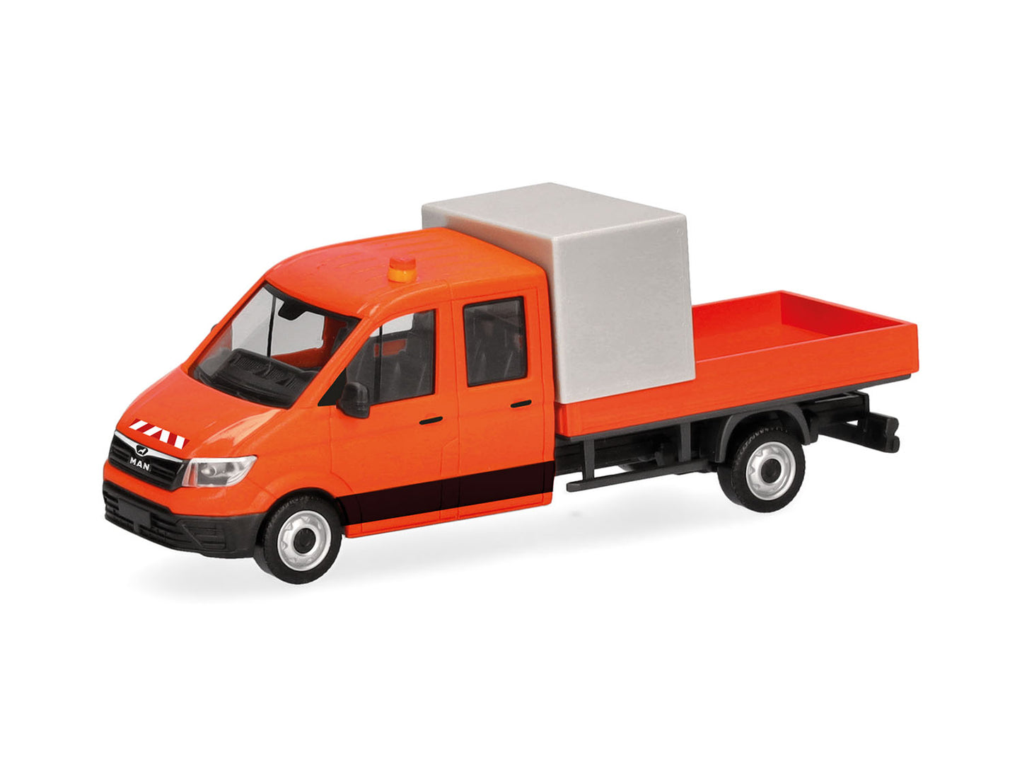 Herpa MAN TGE Double Cabin Short Tarpaulin Municipal Orange HA099141 HO Gauge