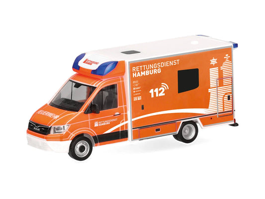 Herpa MAN TGE Feuerwehr Hamburg Ambulance HA099196 HO Gauge