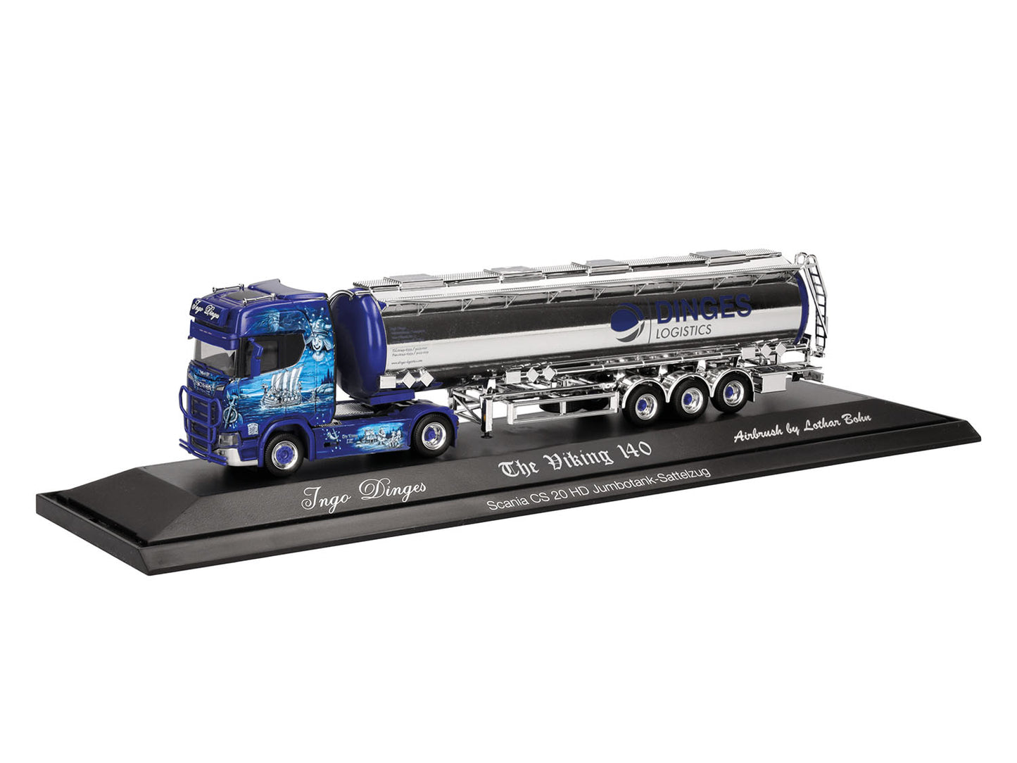 Herpa Scania CS20 HD Jumbo Chrome Plated Semitrailer Ingo Dinges 122344 HO Gauge