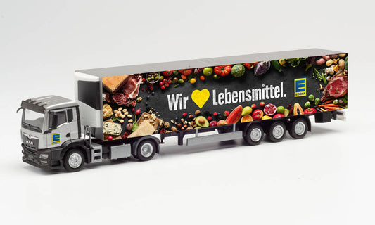 Herpa 313254 MAN TGS NN Refrigerated Box Semitrailer Edeka HO