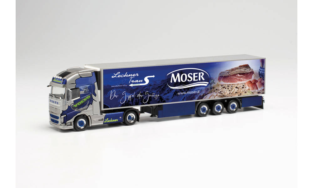 Herpa Volvo FH GI. XL Refrigerated Box Semitrailer Lechner HA315074 HO Gauge
