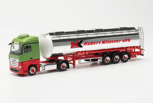 Herpa MB Actros Streamspace Chrome Tank Semitrailer H.Klasener HA315395 HO Gauge