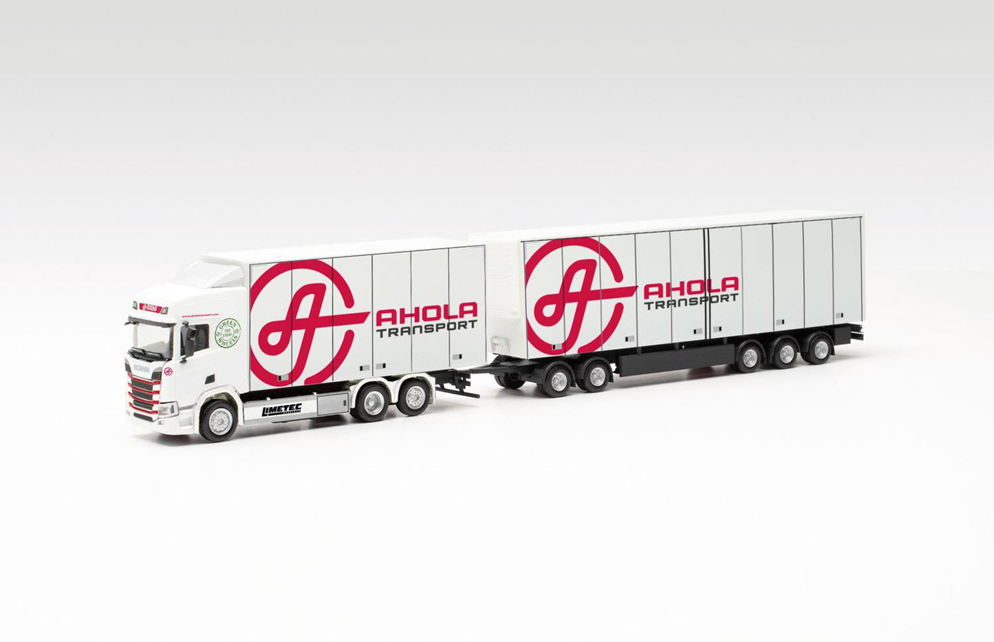 Herpa Scania CR20 HD Swedish Box Truck Ahola Transport HA315678 HO Gauge
