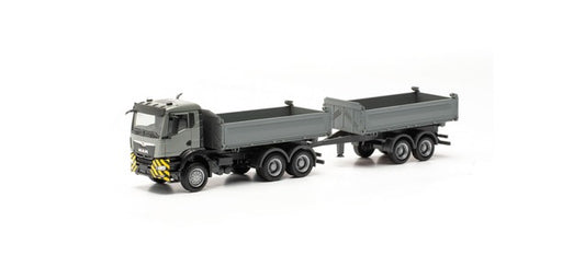 Herpa MAN TGS NN Construction Tipper Truck with Trailer HO Gauge HA316255