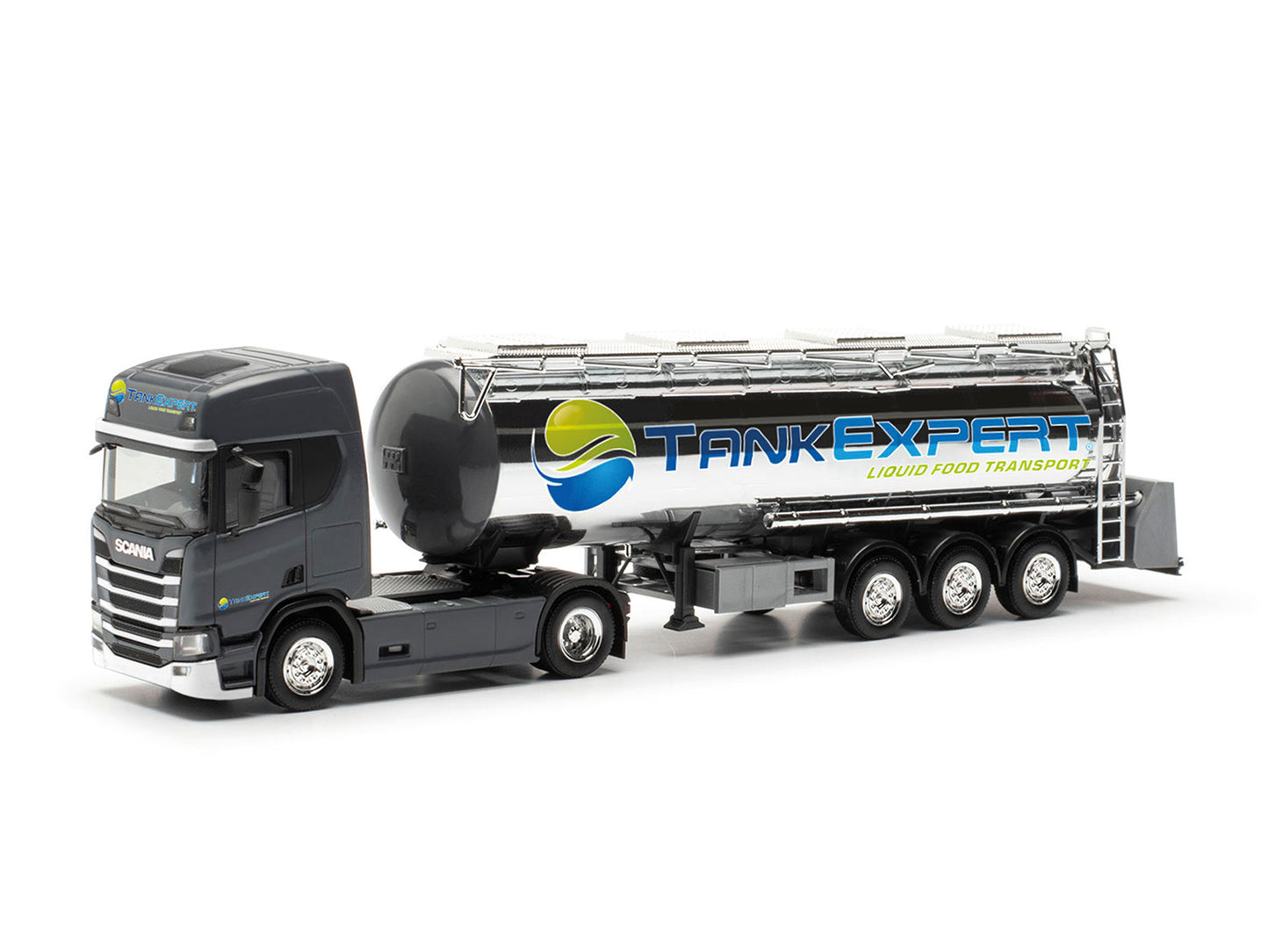 Herpa Scania CR 20 HD Chrome Food Tank Semitrailer Tank Expert HO Gauge HA316514