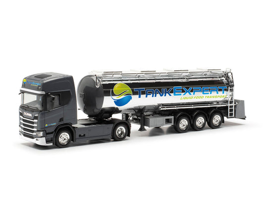 Herpa Scania CR 20 HD Chrome Food Tank Semitrailer Tank Expert HO Gauge HA316514