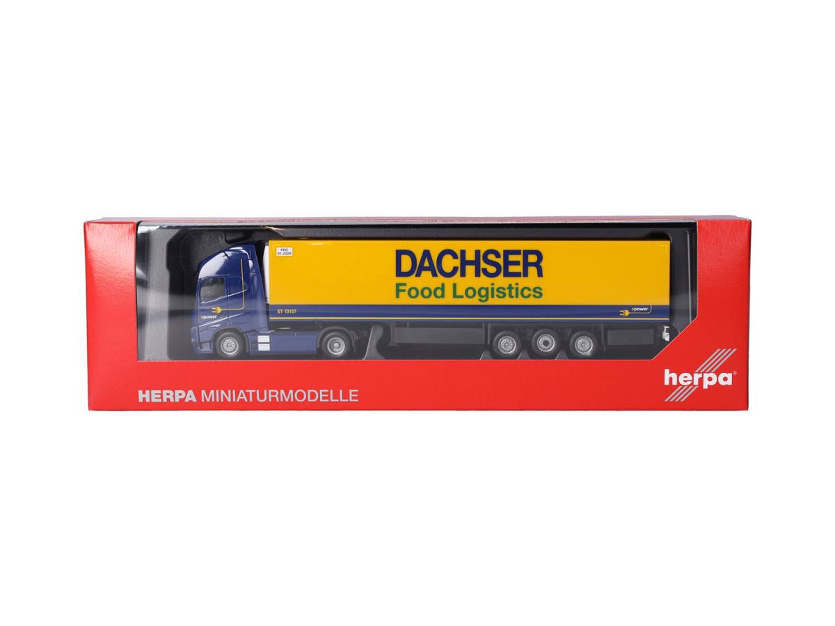 Herpa Volvo FH GL XL 2020 Refrigerated Box Semitrailer Dachser HA316798 HO Gauge