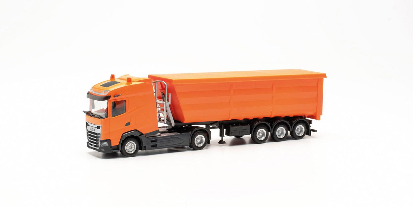 Herpa DAF XG Dump Semitrailer Municipal Orange HA316941 HO Gauge