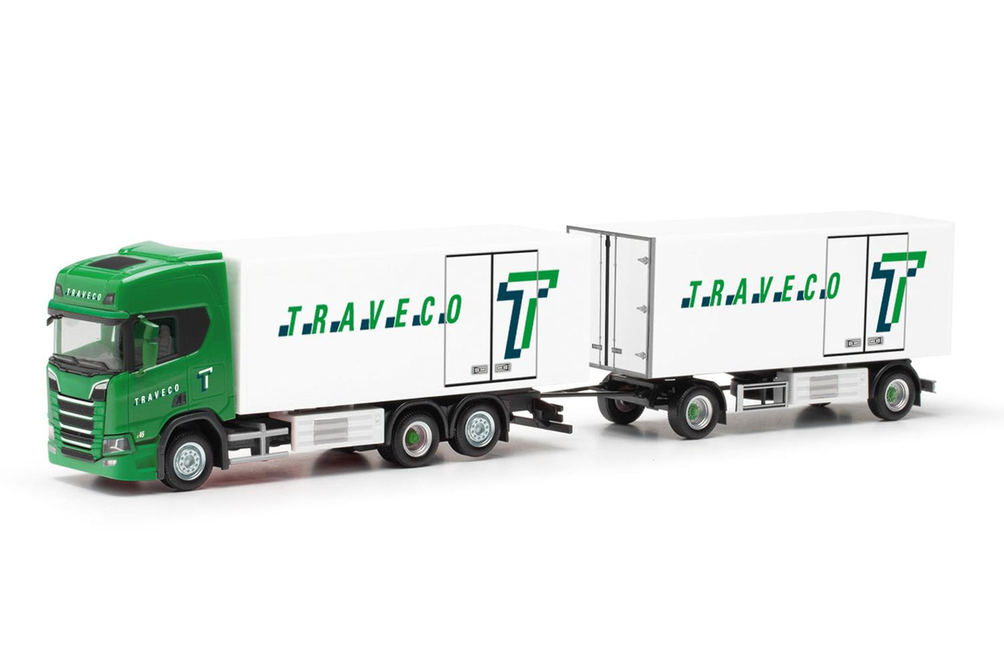 Herpa Scania CR20 HD Refrigerated Box Trailer Traveco HO Gauge 317788