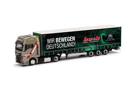 Herpa 317818 MAN TGX GX Lowliner Semitrailer Wir Bewegen Deutschland HO Gauge