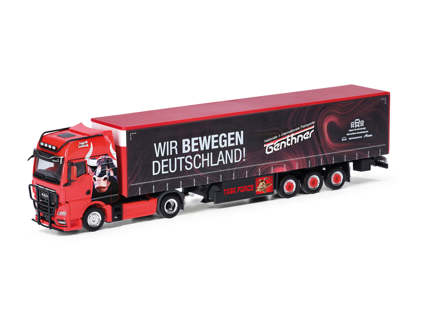 Herpa MAN TGX GX Curtain Canvas Semitrailer Wir Bewegen DE HA318075 HO Gauge
