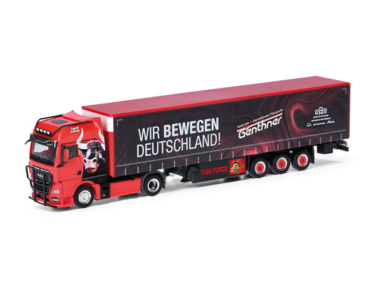 Herpa MAN TGX GX Curtain Canvas Semitrailer Wir Bewegen DE HA318075 HO Gauge