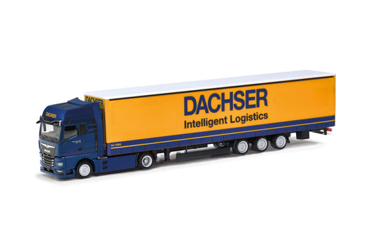 Herpa 318143 MAN eTGX GX 15 Lowliner Semitrailer 15m Truck Dachser HO Gauge