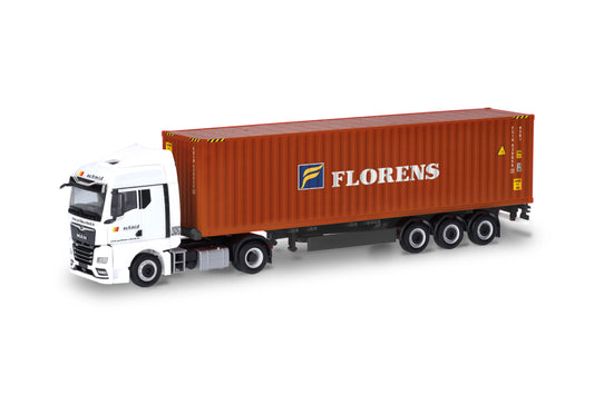 Herpa 318228 MAN TGX GM Container Semitrailer Truck Schmid/Florens HO Gauge