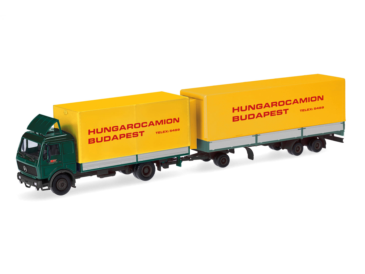 Herpa MB NG Transmaximal Trailer Train Hungarocamion Budapest HA318327 HO Gauge