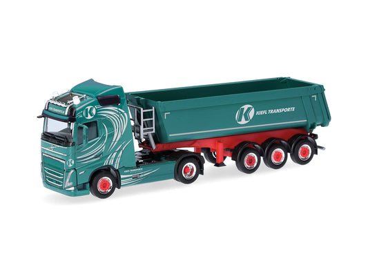 Herpa Volvo FH GL 2020 Tipper Semitrailer Truck Kiefl Transport 318525 HO Gauge
