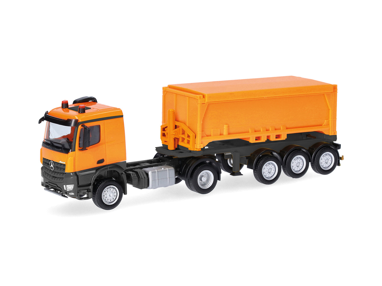 Herpa MB Arocs Classicspace Container Semitrailer Orange HA318549 HO Gauge