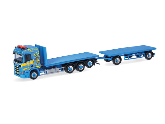 Herpa Scania CR20 ND Flatbed Truck Trailer Martin W.Wattenwil HA318631 HO Gauge