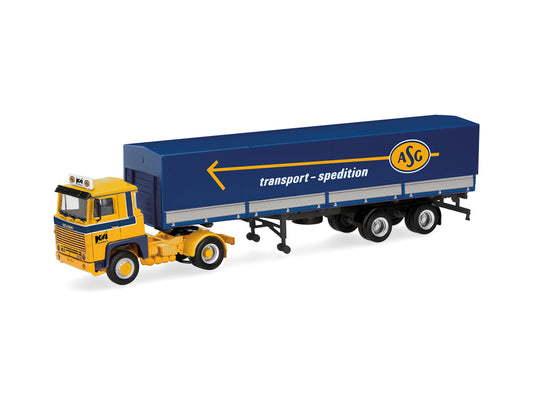 Herpa Scania 141 Curtain Semitrailer ASG HA318716 HO Gauge