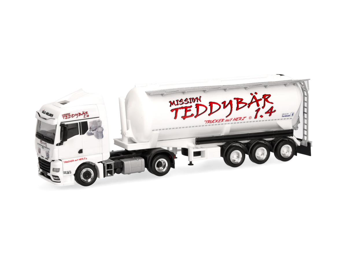 Herpa MAN TGX GM Silo Container Semitrailer Teddybar 1.4 HA318754 HO Gauge