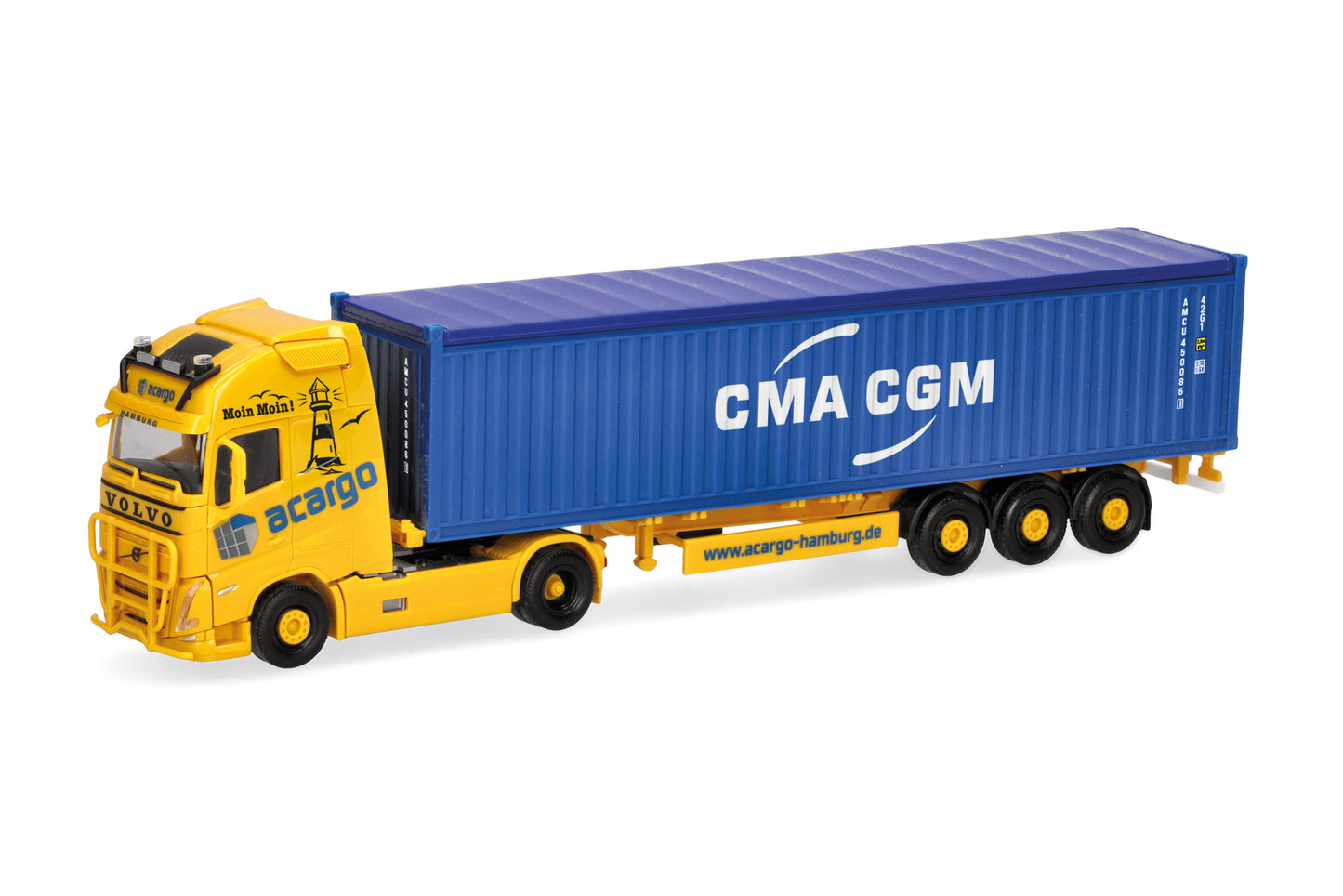 Herpa Volvo FH GI XL Container Semitrailer acargo/CMA-CGM HA318822 HO Gauge