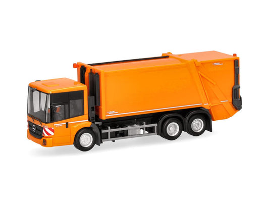 Herpa MB Econic Faun Variopress Refuse Collector Orange HA319003 HO Gauge