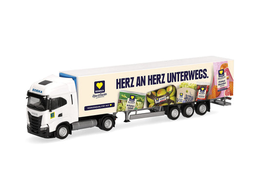 Herpa Iveco S-Way Refrigerated Box Semitrailer w/Tail Lift Edeka 319027 HO Gauge