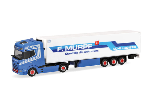 Herpa DAF XG+ Refrigerated Box Semitrailer F.Murpf HA319058 HO Gauge