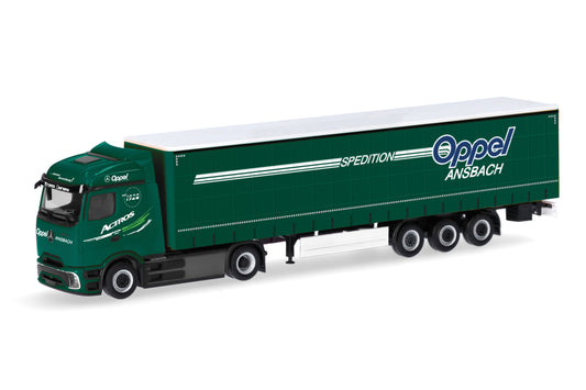 Herpa MB Actros Procabin Sspace Curtain Canvas Semitrailer Oppel 319072 HO Gauge