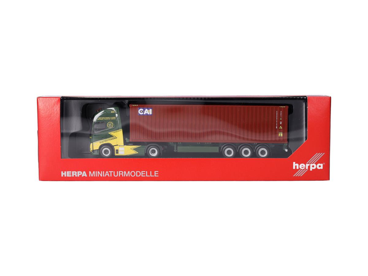 Herpa Volvo FH GL XL 2020 Electric 40' Container Semitrailer CAI 319256 HO Gauge