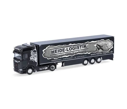 Herpa Scania CS 20 Refrigerated Box Semitrailer Heide Logistik HA319386 HO Gauge