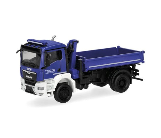 Herpa MAN TGS NN 2 Axle 3 Way Dump Truck THW Brandenburg HA319522 HO Gauge