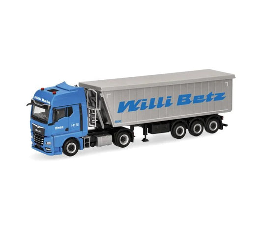 Herpa MAN TGL CC 3 Way Dump Truck Grey/Yellow HA319577 HO Gauge