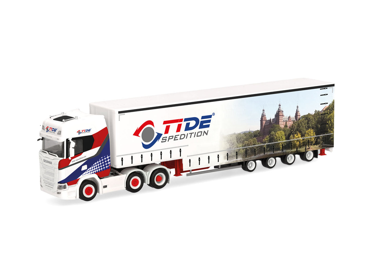 Herpa Scania CS 20 HD 6x2 Volume Curtain Canvas Semitrailer TTDE 319645 HO Gauge