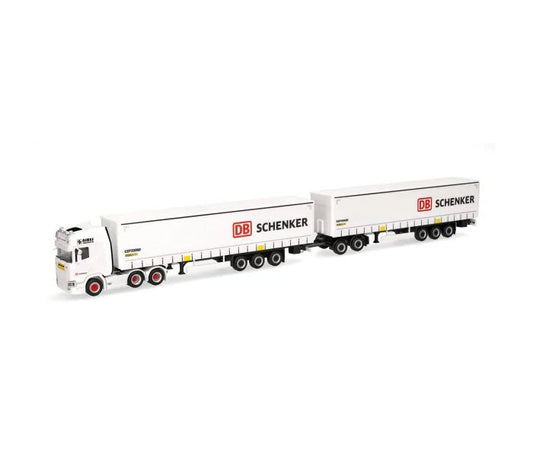 Herpa Scania CR 20 HD Curtain Canvas Dbl Trailer DB Schenker HA319720 HO Gauge
