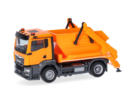Herpa MAN TGS NN AK12 Skip Loader Municipal Orange HA319768 HO Gauge