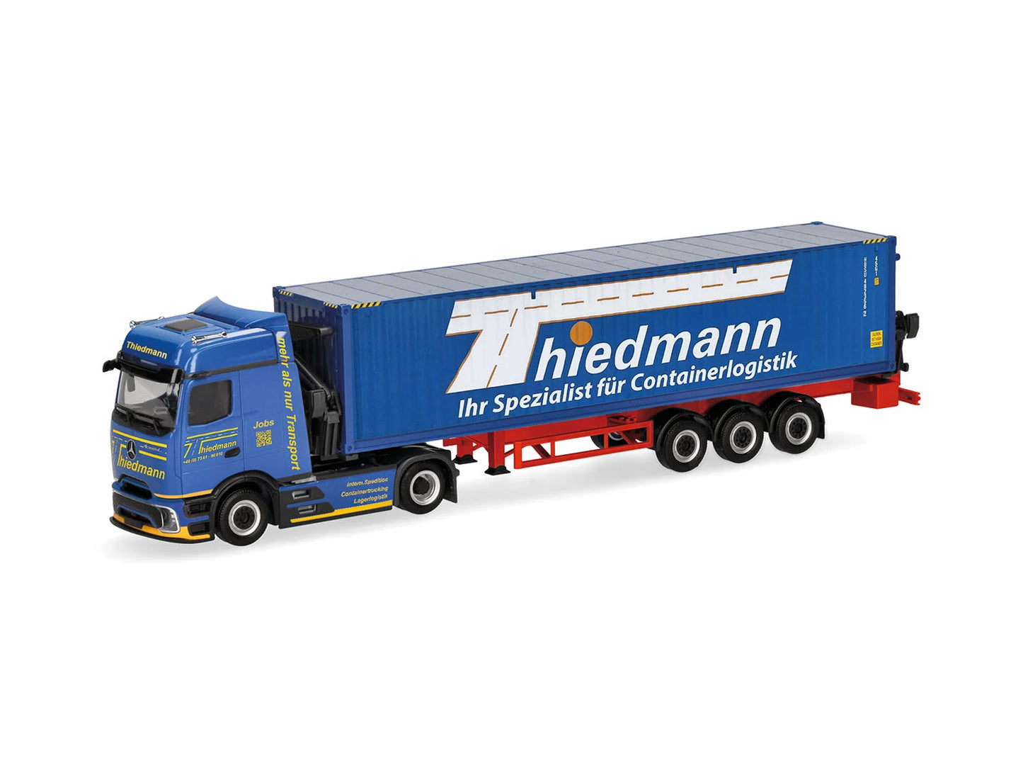 Herpa MB Actros L ProCab Bigspace Container Semitrailer Thiedman 319782 HO Gauge