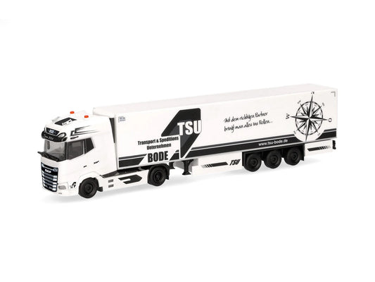 Herpa DAF XG+ Refrigerated Box Semitrailer TSU Bode HA319959 HO Gauge