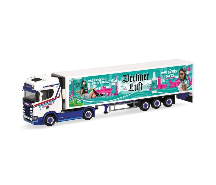 Herpa Scania CS 20 HD Refrigerated Box Semitrailer Berliner Luft 320009 HO Gauge