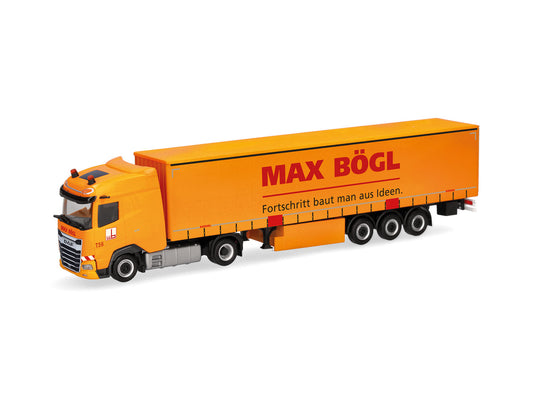 Herpa DAF XG Curtain Canvas Semitrailer Max Bogl HA320016 HO Gauge