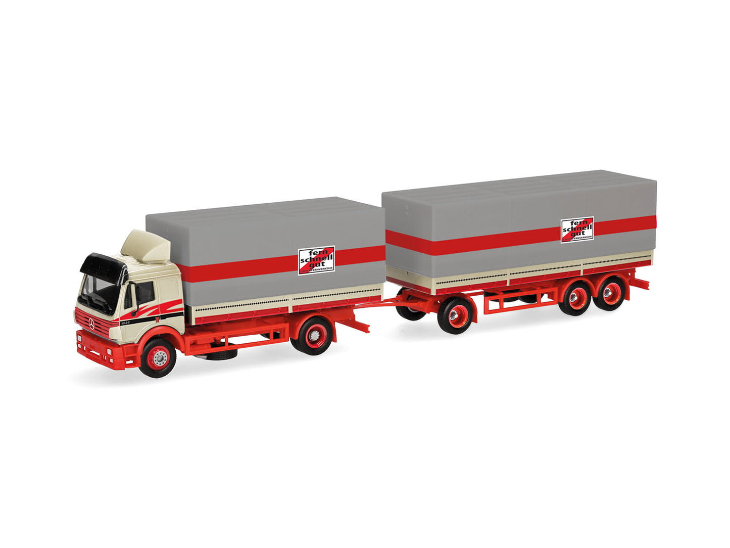 Herpa MB SK 94 Canvas Trailer Truck Fern-Schnell-Gut HA320146 HO Gauge