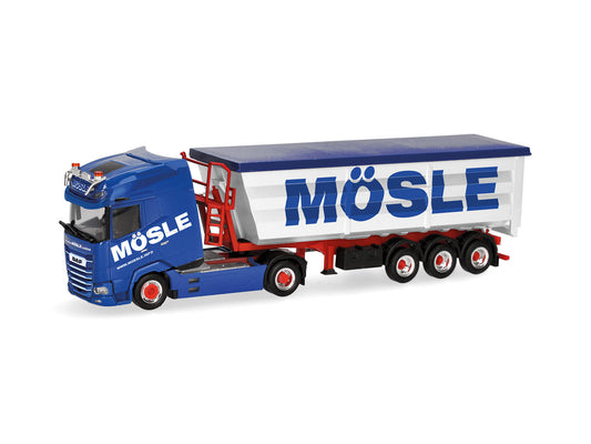 Herpa DAF XG+ Steel Dumper Semitrailer Mosle HA320153 HO Gauge