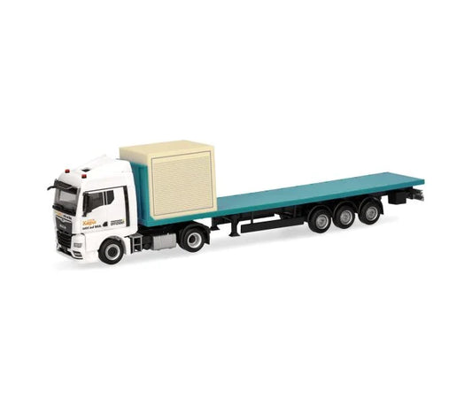 Herpa MAN TGX GM Flatbed Semitrailer w/Container Circus Krone HA320252 HO Gauge