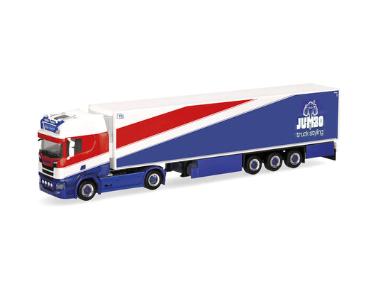 Herpa Scania CS 20 HD Refrigerated Box Semitrailer Jumbo HA320399 HO Gauge