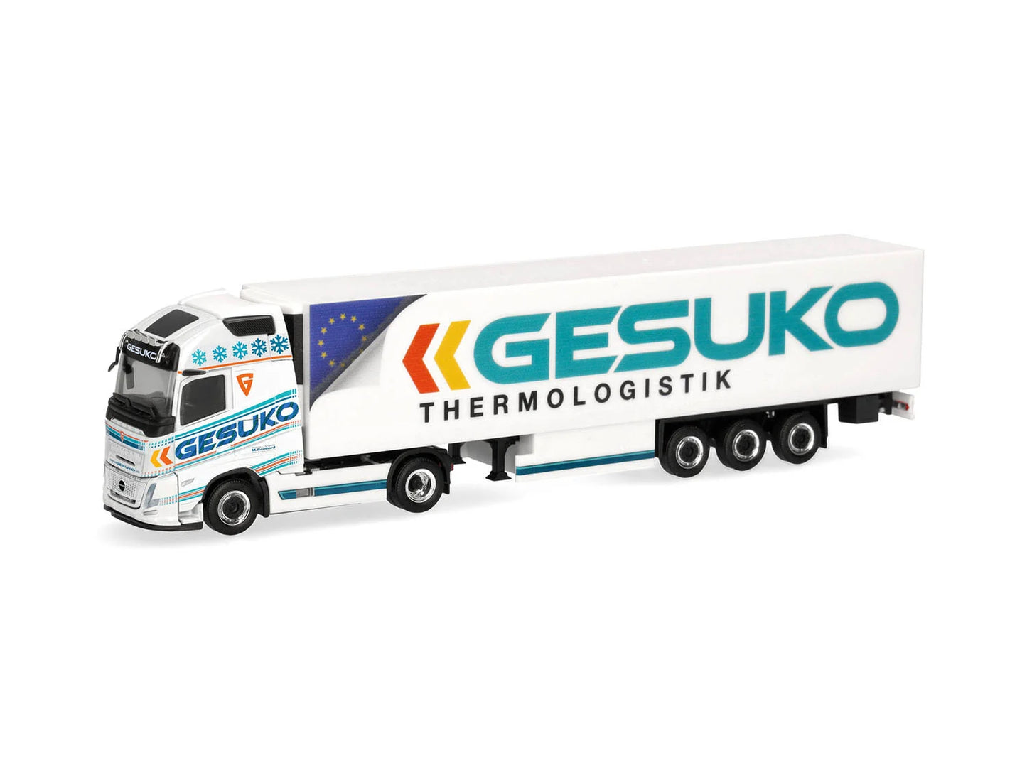 Herpa Volvo FH Aero GL Refrigerated Box Semitrailer Gesuko HA320436 HO Gauge